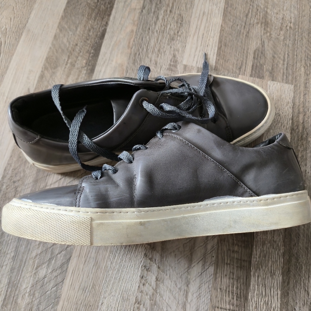 Brother Frère Grey Leather Low Top Sneaker 42 US 9 Made in Portugal Quiet Luxury - Picture 14 of 15